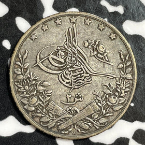 AH 1293 (1884) Egypt 2 Qirsh Lot#E6161 Silver!