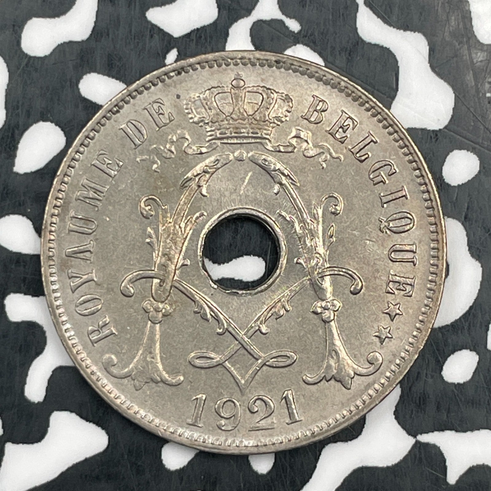 1921 Belgium 25 Centimes Lot#N0805 High Grade! Beautiful! KM#68.1