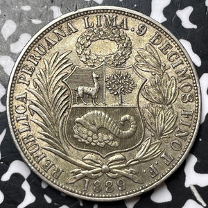 1889 Peru 1 Sol Lot#JM6720 Large Silver! Nice!