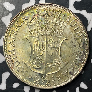 1952 South Africa 2 1/2 Shillings Lot#E6780 Silver! High Grade! Beautiful!