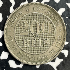 1889 Brazil 200 Reis Lot#T0866 Nice! KM#493