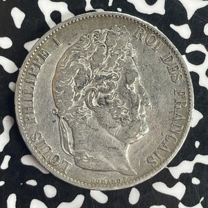 1846-A France 5 Francs Lot#T8283 Large Silver Coin!