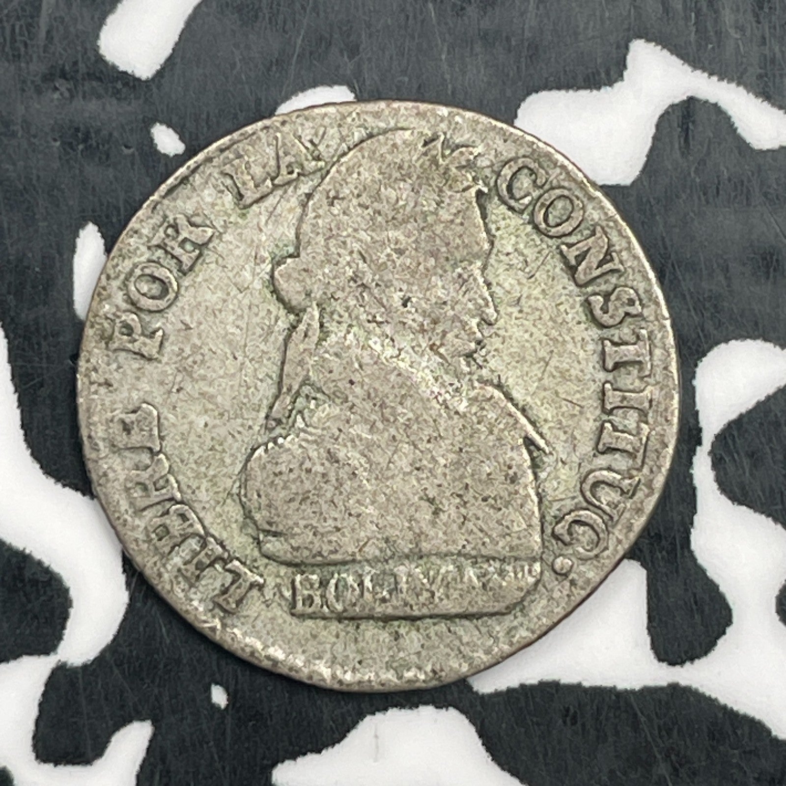 1830-PTS JL Bolivia 1/2 Sol Lot#N1138 Silver!
