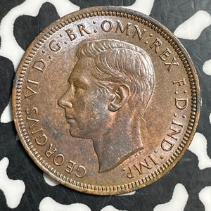 1944 Great Britain 1/2 Penny Half Penny Lot#T2942 High Grade! Beautiful!