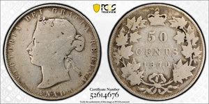 1870 Canada 50 Cents PCGS Scratch-G Detail Lot#G714 Silver! No LCW
