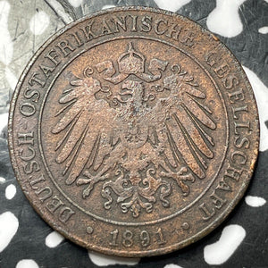 1891 German East Africa 1 Pesa Lot#D7623