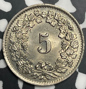 1922-B Switzerland 5 Rappen Lot#T9072 High Grade! Beautiful!