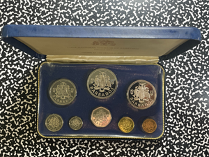 1975 Barbados 8x Coin Proof Set Lot#B2495 Including Silver! With Case