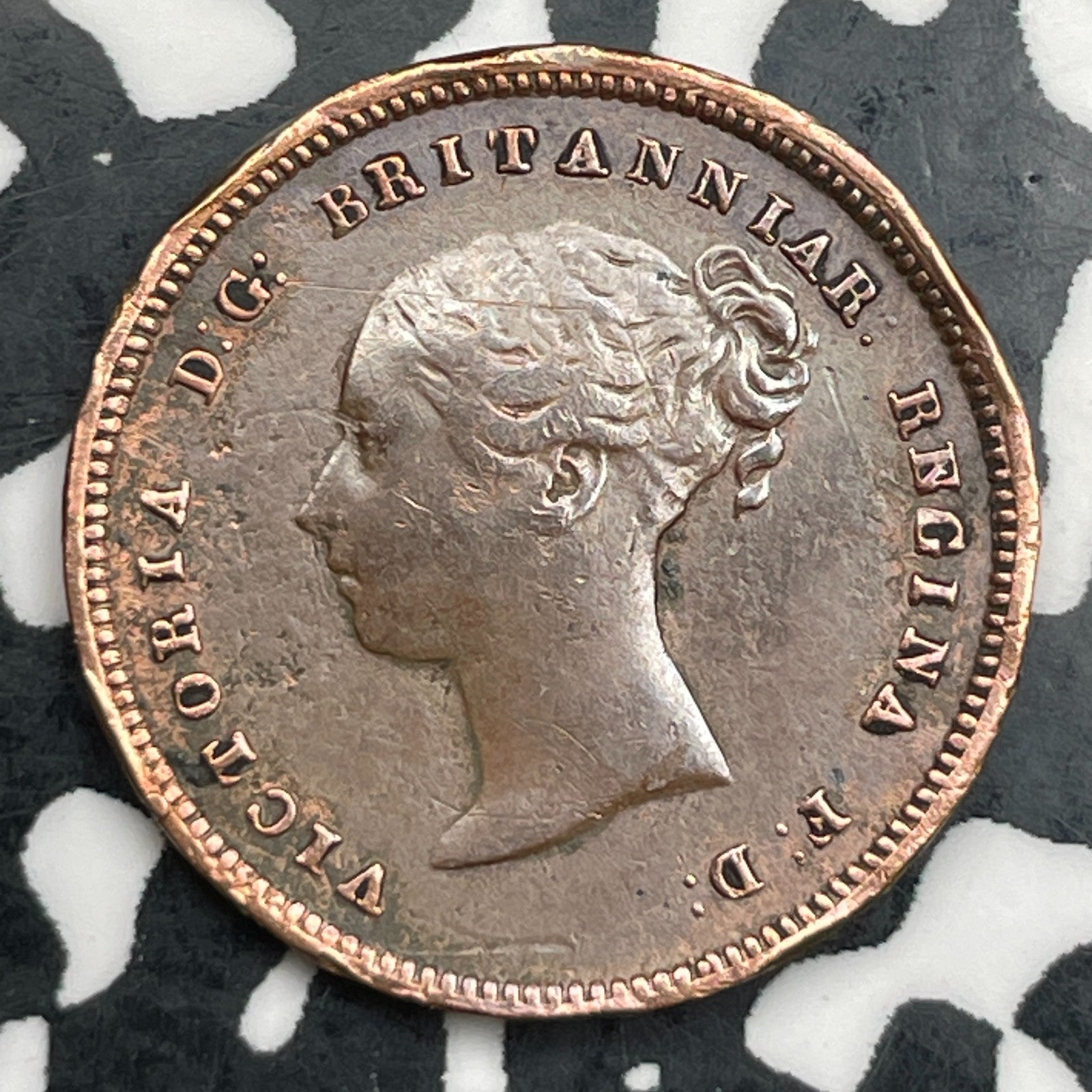 1844 Great Britain 1/2 Farthing Half Farthing Lot#F8010 Old Cleaning