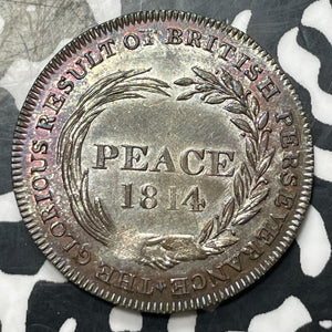 1814 G.B./Russia Peace Of 1814 Jeton Lot#JM8172 High Grade! Beautiful! 25mm