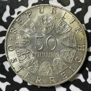 1967 Austria 50 Schilling Lot#E5035 Silver! High Grade! Beautiful!