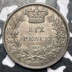 1834 Great Britain William IV 6 Pence Sixpence Lot#JM7108 Silver! Nice!