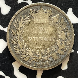 1844 Great Britain 6 Pence Sixpence Lot#T5105 Silver!