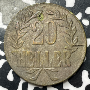 1916-T German East Africa 20 Heller Lot#MK204