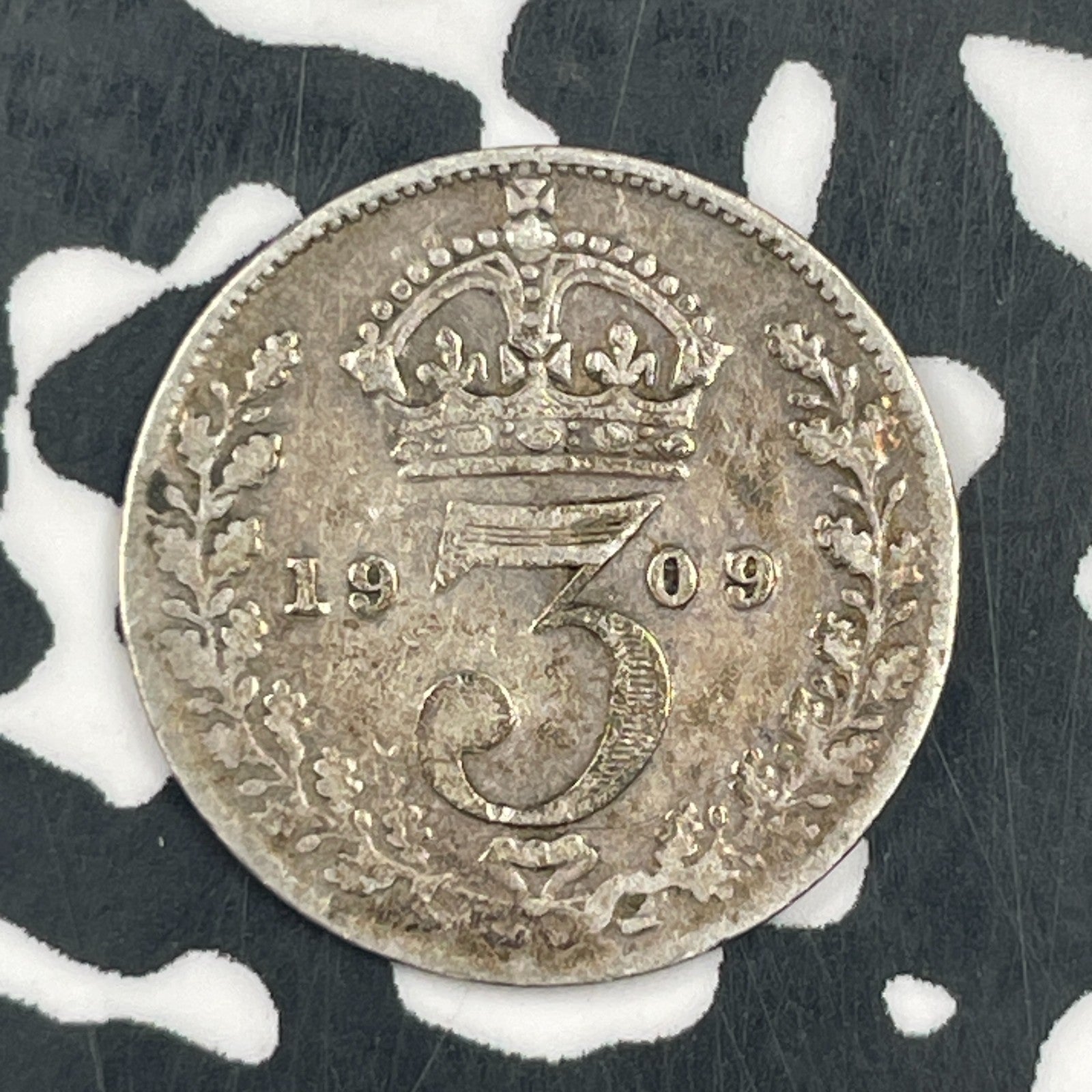 1909 Great Britain 3 Pence Threepence Lot#F5632 Silver!