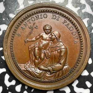 U/D Italy St. Anthony Of Padua/Jesus Medal Lot#JM6921 41mm