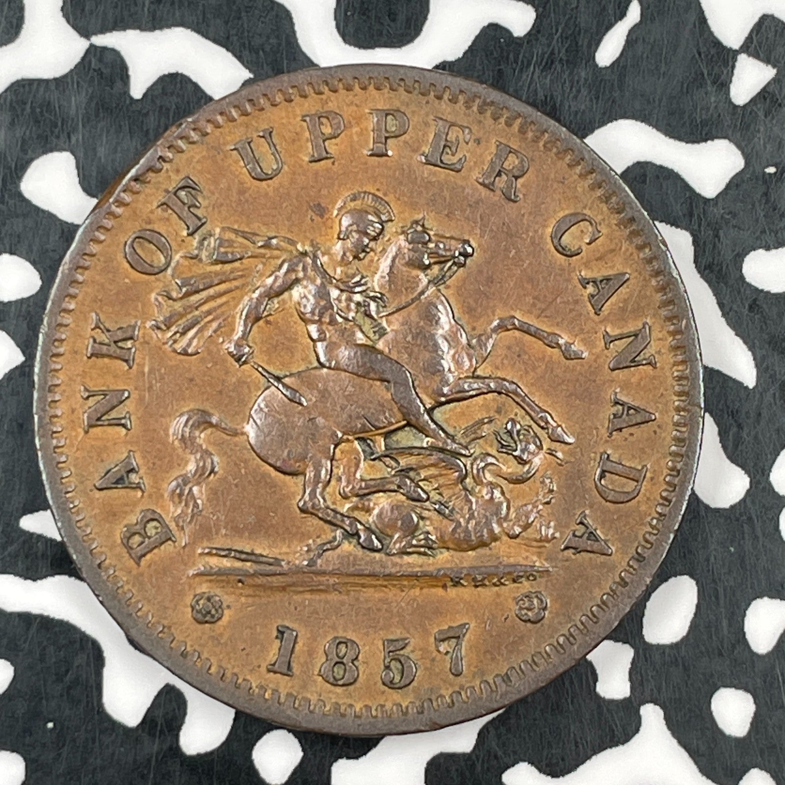 1857 Upper Canada 1 Penny Lot#F7408 Nice!