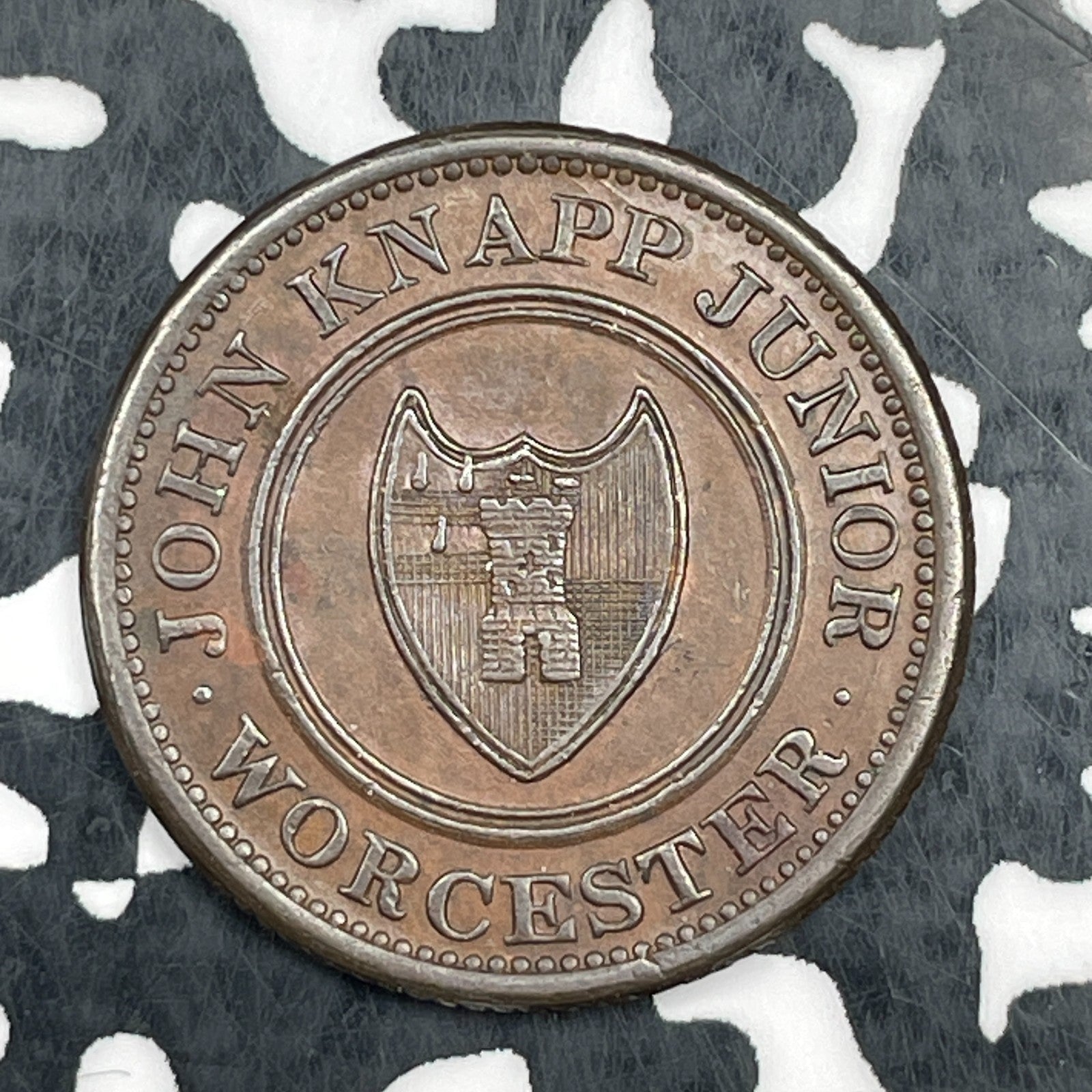 1813 G.B. Worcester John Knapp Farthing Token Lot#JM1727 High Grade! Beautiful!