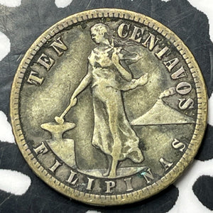 1917-S U.S. Philippines 10 Centavos Lot#E8178 Silver!