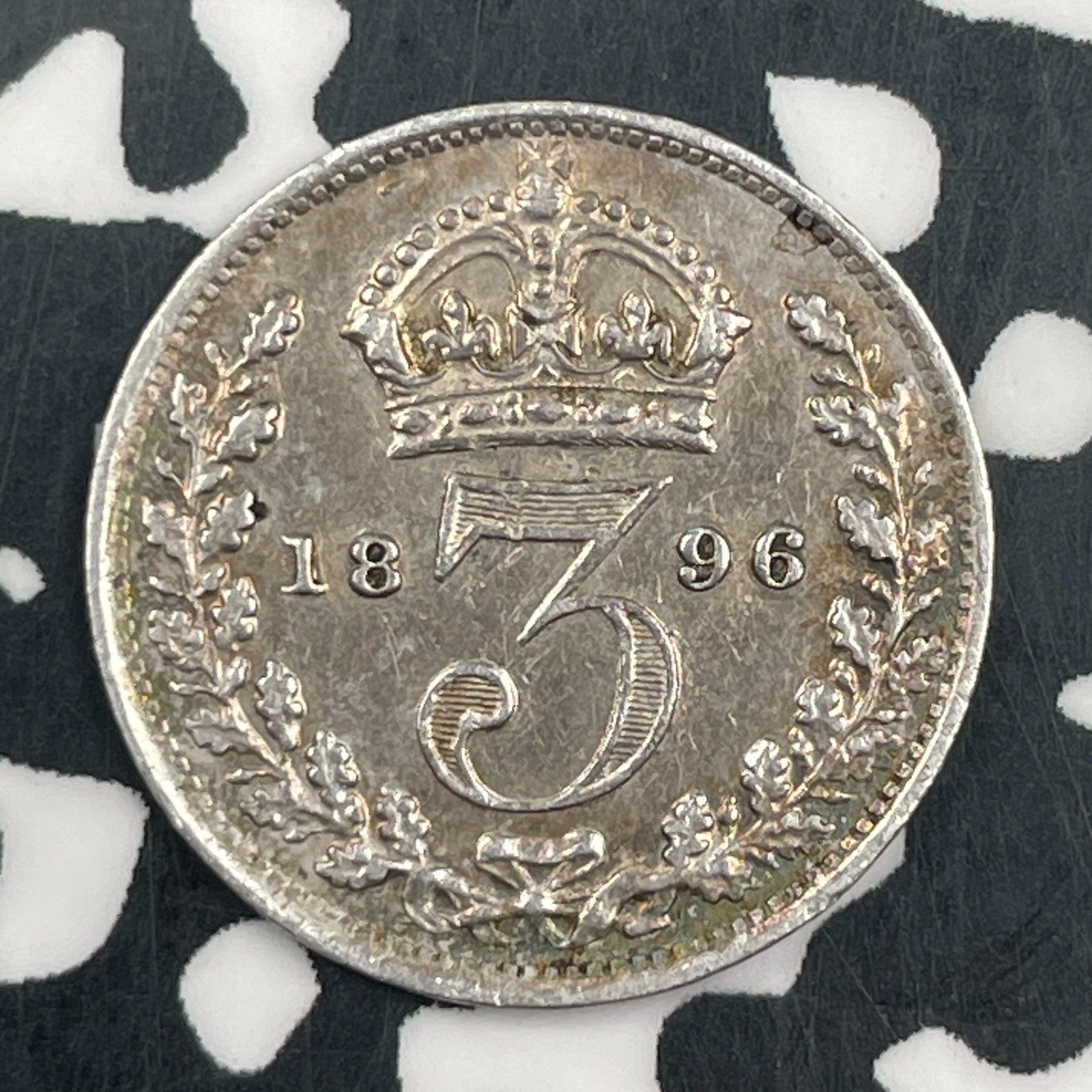 1896 Great Britain 3 Pence Threepence Lot#F5652 Silver!