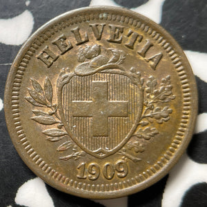 1909-B Switzerland 1 Rappen Lot#MK389 Key Date!