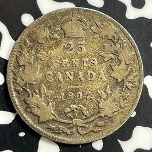 1907 Canada 25 Cents Lot#T0362 Silver!