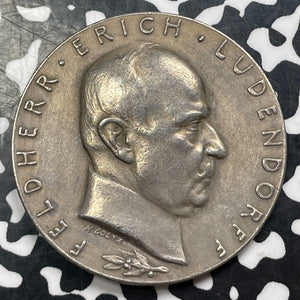 1937 Germany Death Of Erich Ludendorff Medal By Goetz Lot#JM8621 Silver! 36mm