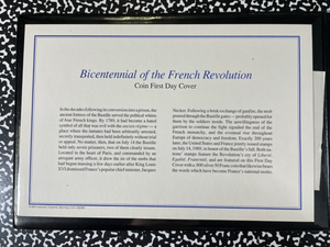 1989 France Revolution Bicentennial FDC Set With 1979 50 Francs Lot#B2810 Silver