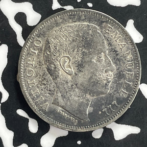1902 Italy 1 Lira Lot#C0047 Silver! Nice!