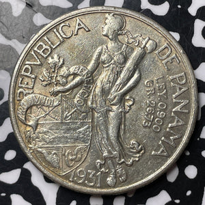 1931 Panama 1 Balboa Lot#E9552 Large Silver Coin! Nice!