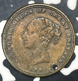 1851 Great Britain 1/2 Sov. Prince of Wales Token Lot#C0386 Holed