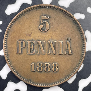 1888 Finland 5 Pennia Lot#C1414