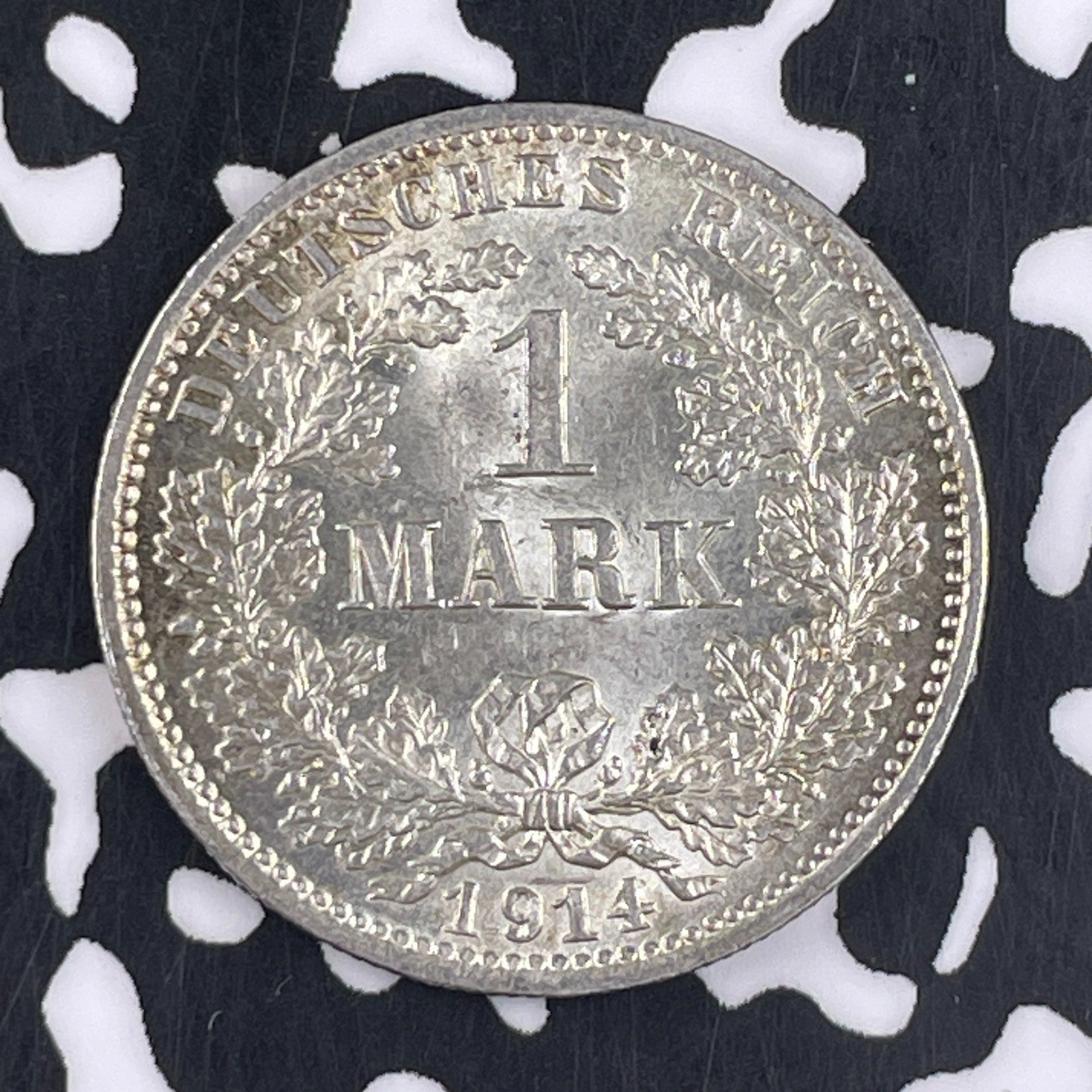 1914-D Germany 1 Mark Lot#F2613 Silver! High Grade! Beautiful!