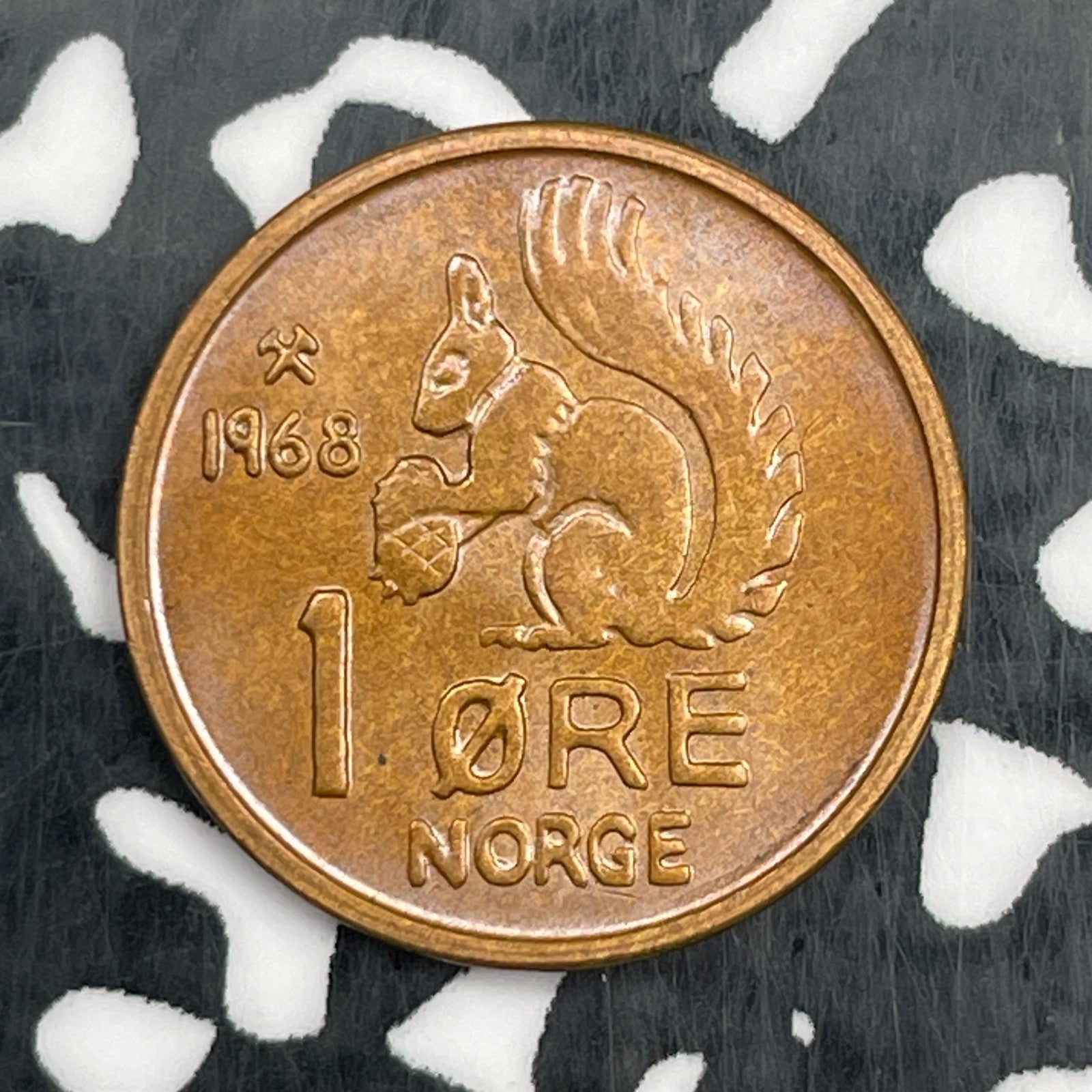 1968 Norway 1 Ore Lot#N1401 High Grade! Beautiful! Low Mintage