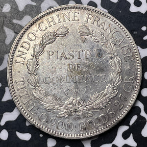 1926-A French Indo-China 1 Piastre Lot#MK135 Large Silver!