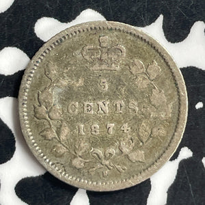 1874-H Canada 5 Cents Lot#T6945 Silver!