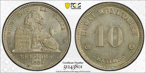 1859 Belgium Essai 10 Centimes Pattern PCGS SP64 Lot#G9315 Dup-678