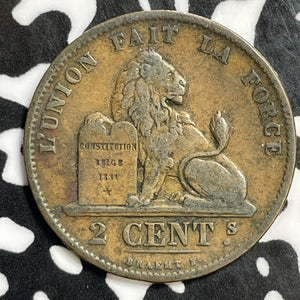 1870 Belgium 2 Centimes Lot#E5781