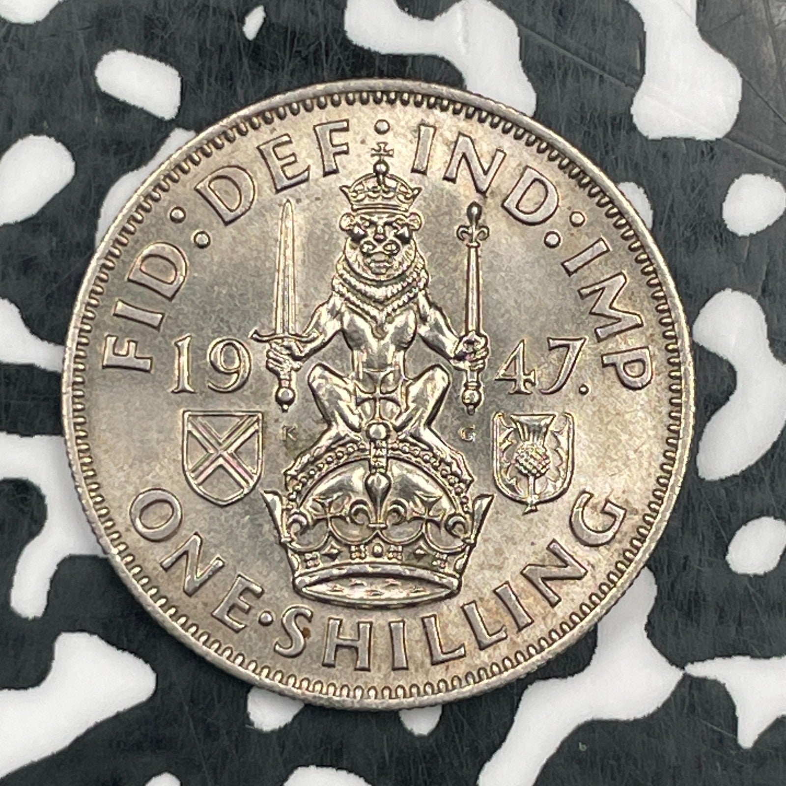 1947 Great Britain 1 Shilling Lot#N0780 High Grade! Beautiful! KM#864