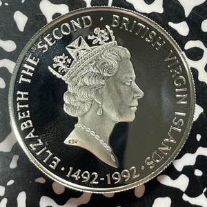 1992 British Virgin Islands $25 Dollars Lot#T4638 Large Silver Coin! Proof!