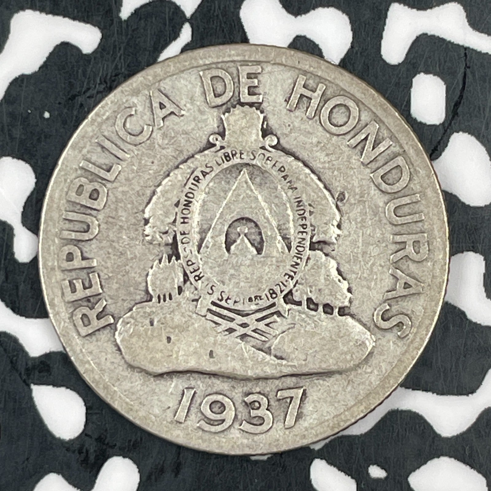 1937 Honduras 50 Centavos Lot#F7381 Silver!