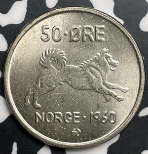 1960 Norway 50 Ore Lot#T9871 High Grade! Beautiful!