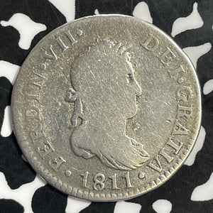 1811 Spain 2 Reales Lot#T0877 Silver!