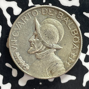 1930 Panama 1/4 Balboa Lot#T7639 Silver! Nice!