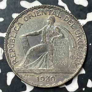 1930 Uruguay 20 Centesimos Lot#E6826 Silver! High Grade! Beautiful!