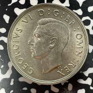 1937 Great Britain 1 Crown Lot#T5396 Large Silver Coin! High Grade! Beautiful!