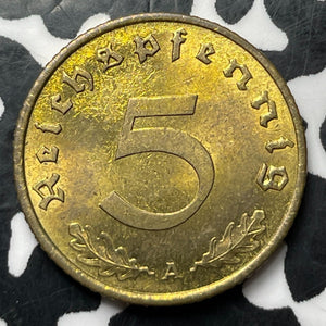 1939-A Germany 5 Pfennig Lot#E9663 High Grade! Beautiful!