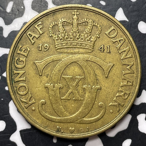 1941 Denmark 2 Kroner Lot#JM8936 Key Date!