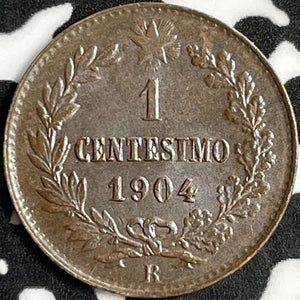 1904-R Italy 1 Centesimo Lot#D8805 Beautiful Detail, Obverse Deposits