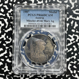 1987 Austria Mary Medal PCGS PR66 DCAM Lot#G1095 Silver! Museler-45/46
